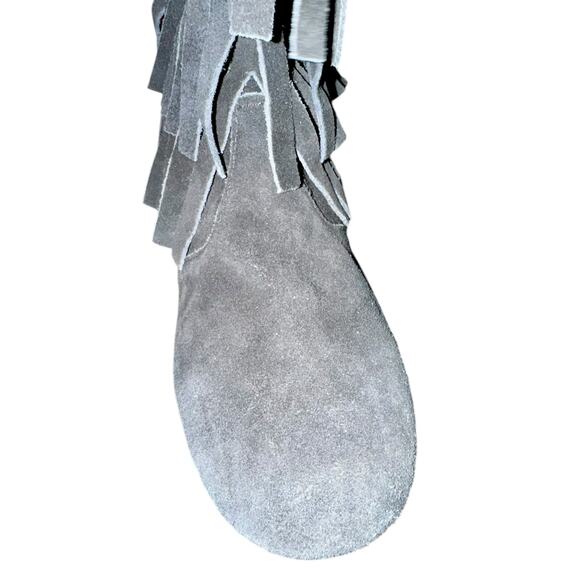 Monkey Feet Black Fringe Ankle Boots - Picture 8 of 10